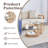 Luxurious 35.4" Glass Top Round Nesting Coffee Table with 3-Tier Storage Shelves-1375354085