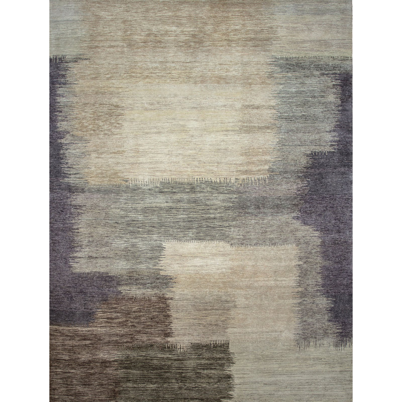Tapis grain de haute qualité noué à la main, Rectangle 12 pi x 15 pi