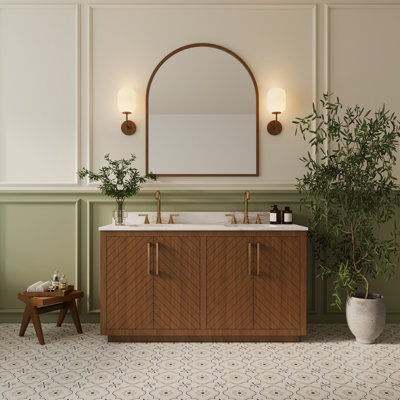 Meuble-lavabo à double cuve 60 po Linsay
