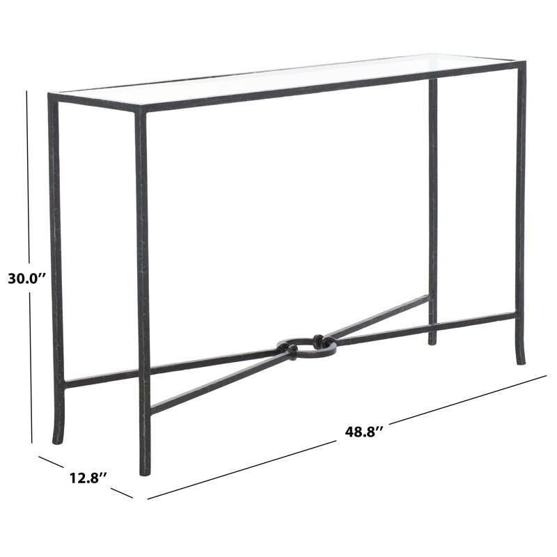 Markley Forged Metal Rectangle Console Table, Black