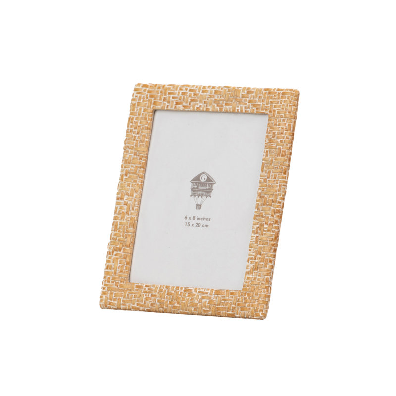 Brown and White Single Picture Frame