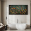 Moody Green Wildflower Florals Modern Decor, très grandes photos, impression sur toile encadrée-107118463-111666037