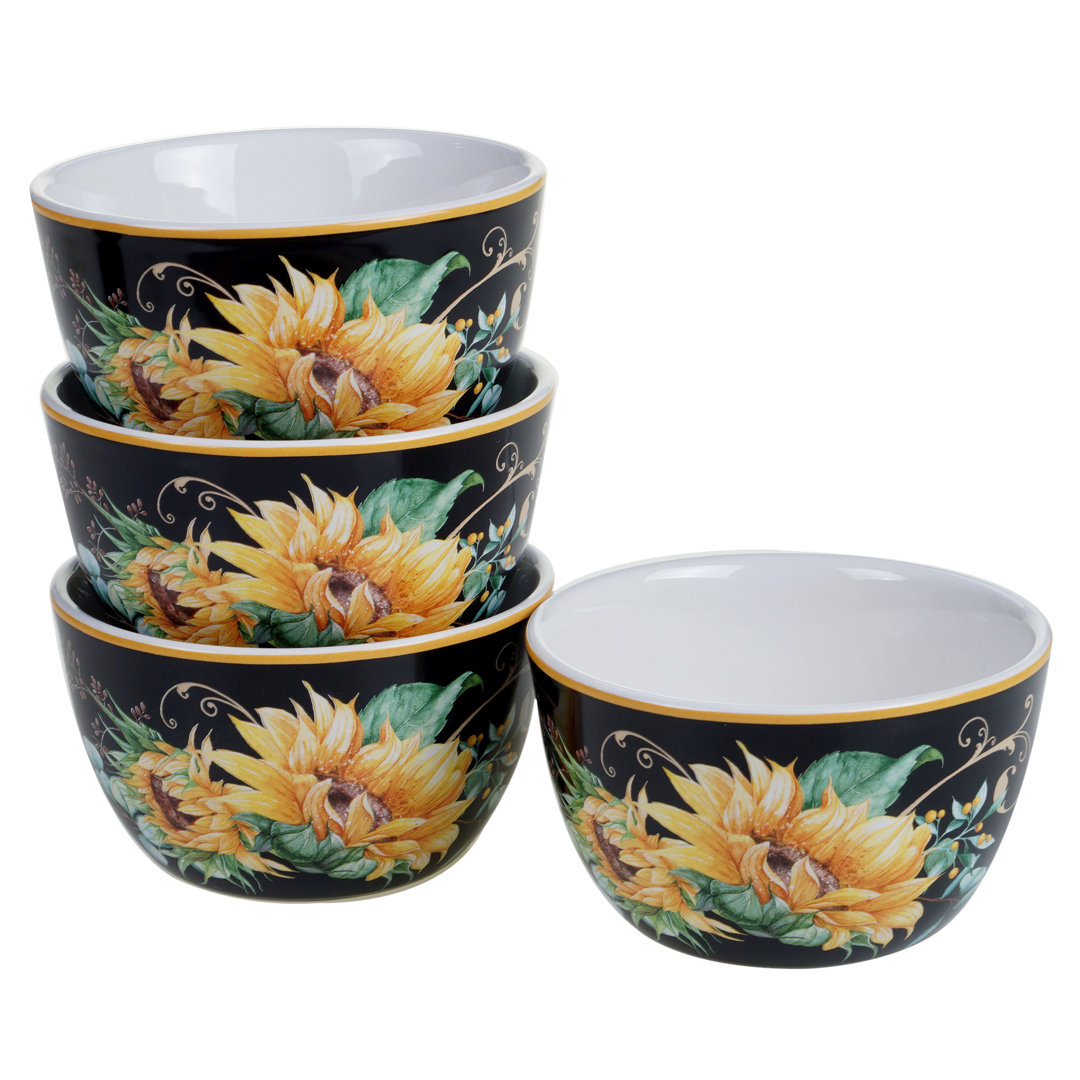 Certified International Sunflower Fields Set/4 Ice Cream Bowl (Set of 4) Certified International