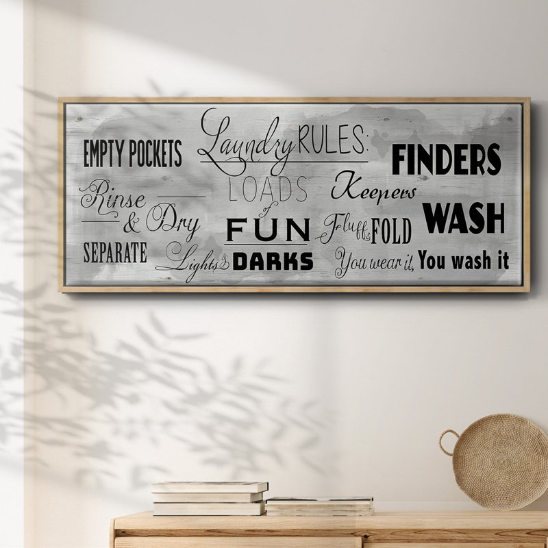 Laundry Rules - Toile encadrée, H 8 po x l 20 po