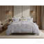 Ensemble de housse de couette 3 pièces en coton très grand, gris clair