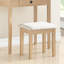 Table de coiffeuse Brilliant Gold avec tabouret, 3 tiroirs de rangement, miroir réglable et miroir