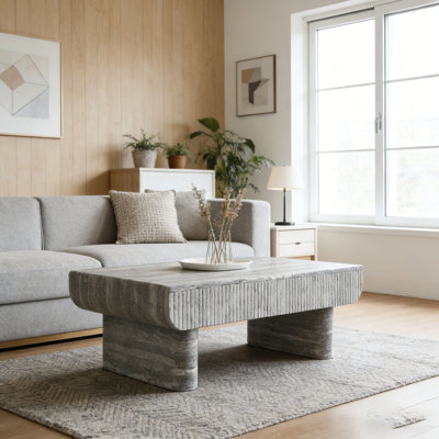 Coffee Table with Grey Wood Texture Tabletop