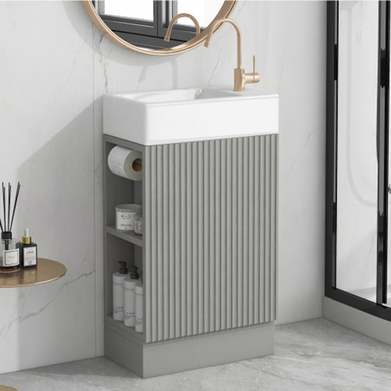 Meuble-lavabo 18,6 po avec lavabo, Gris