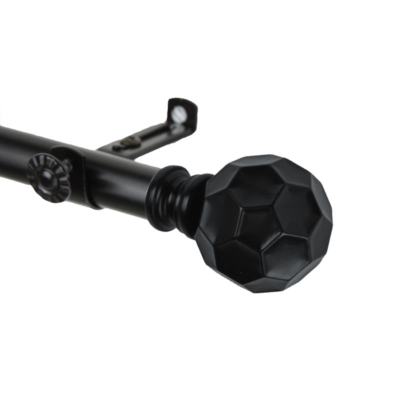Tringle à rideaux simple réglable 0,81 po Campanella, 120” – 170”, Noir