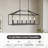 6-Light Black Linear Chandelier – Adjustable Height Kitchen Island Light