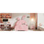 Lit plateforme tapissier simple avec tête de lit et lit rose durable