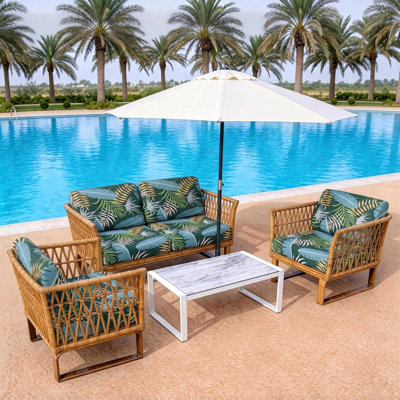 Patio Stretch Cushion Covers, Washable Elastic Bottom Outdoor Couch Slipcovers, Replacement Furniture Protector for Sofa Chair Seat