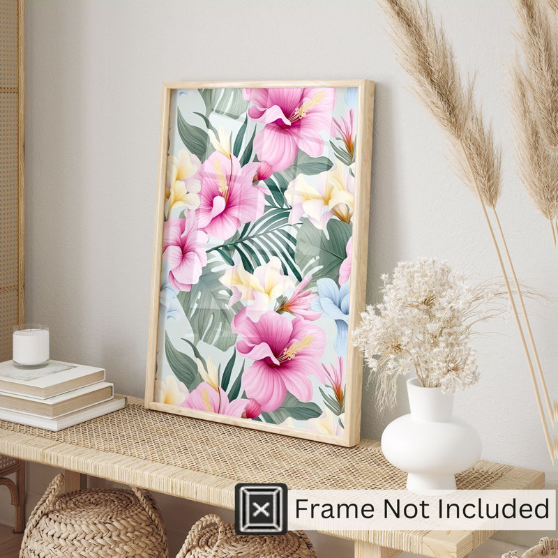 Motif floral hibiscus floral, H 7 po x l 5 po