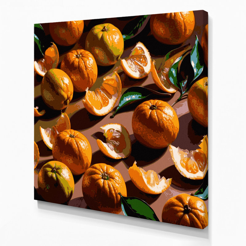 Fruit, clémentine brune, art mural sur toile, H 12 po x l 12 po