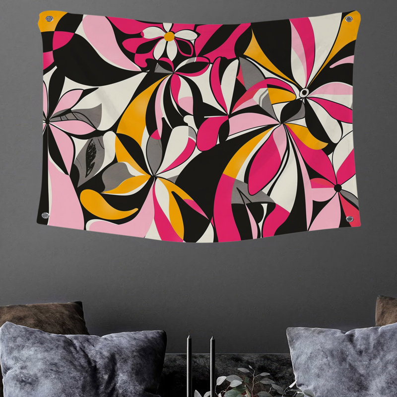 Tapisserie murale Florals - Décoration murale florale, H 50 po x l 60 po