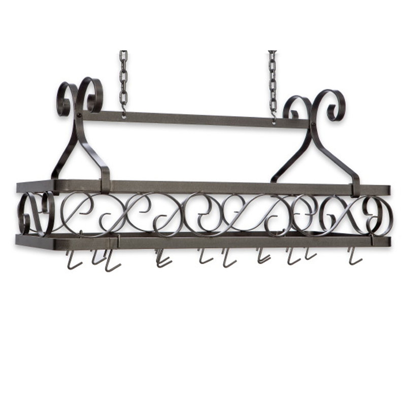 Handcrafted Decor Basket Rack Large with 12 Hooks