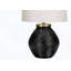 Lighting, h 25 po, lampe de table, béton noir, abat-jour ivoire / crème, contemporain-788648968