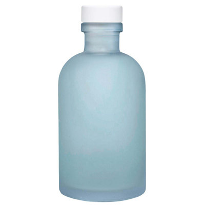 Recycled Glass Bottle with White Synthetic Cork - 8 oz. Bud Vase, Reed Diffuser Vessel, Decorative Countertop Storage for Bath Salts, Essential Oils, and Infused Liquids