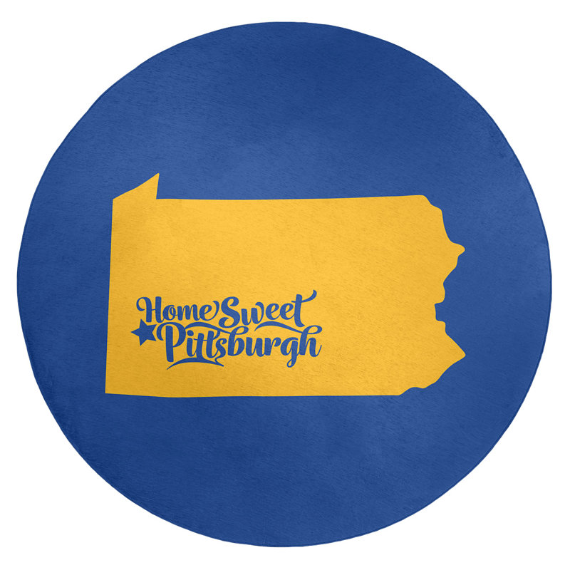 Tapis en poly-chenille pittsburgh sports colors, Rond 5 pi