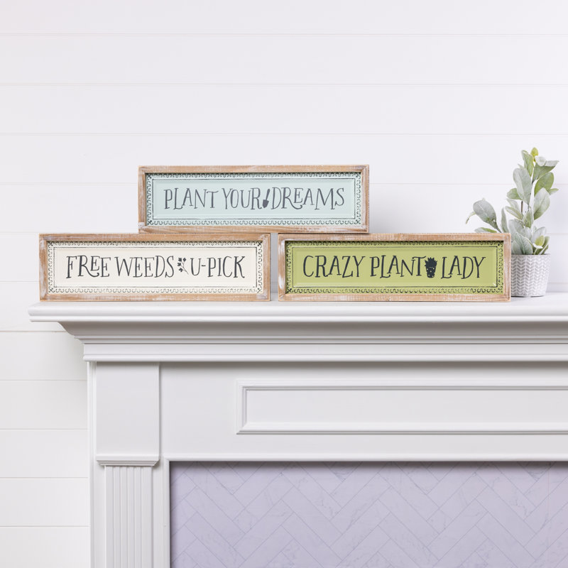  Wood Plant Enthusiast Decor Set of 3 Spring Home Decorations