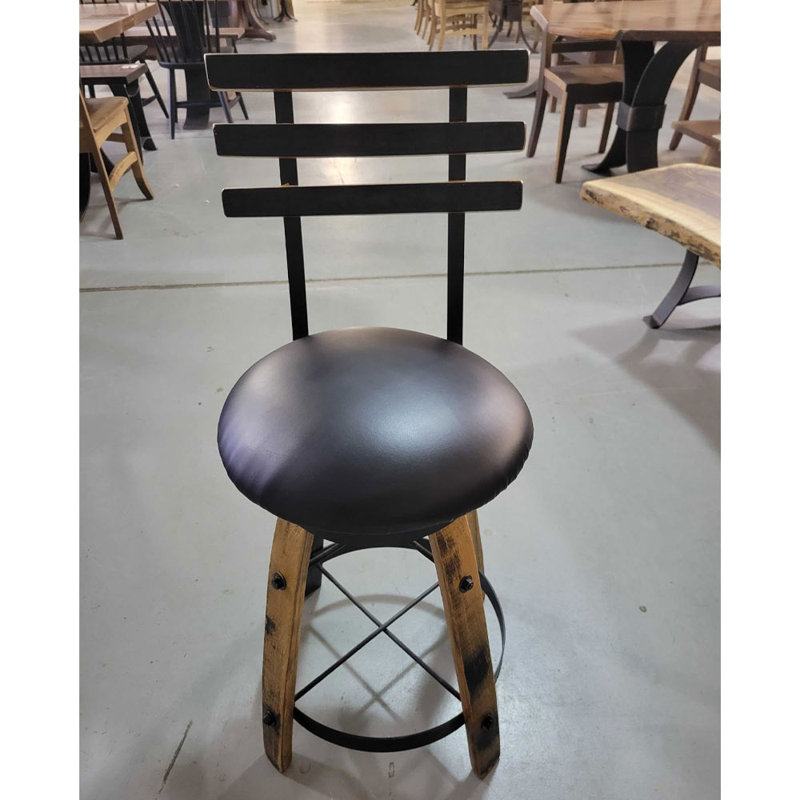 Whiskey Barrel Swivel Counter Stools