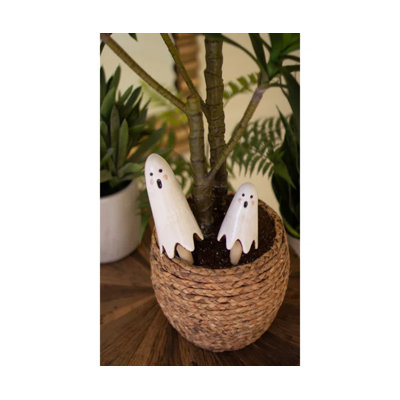 SET OF TWO CERAMIC GHOST PLANT STICKS
