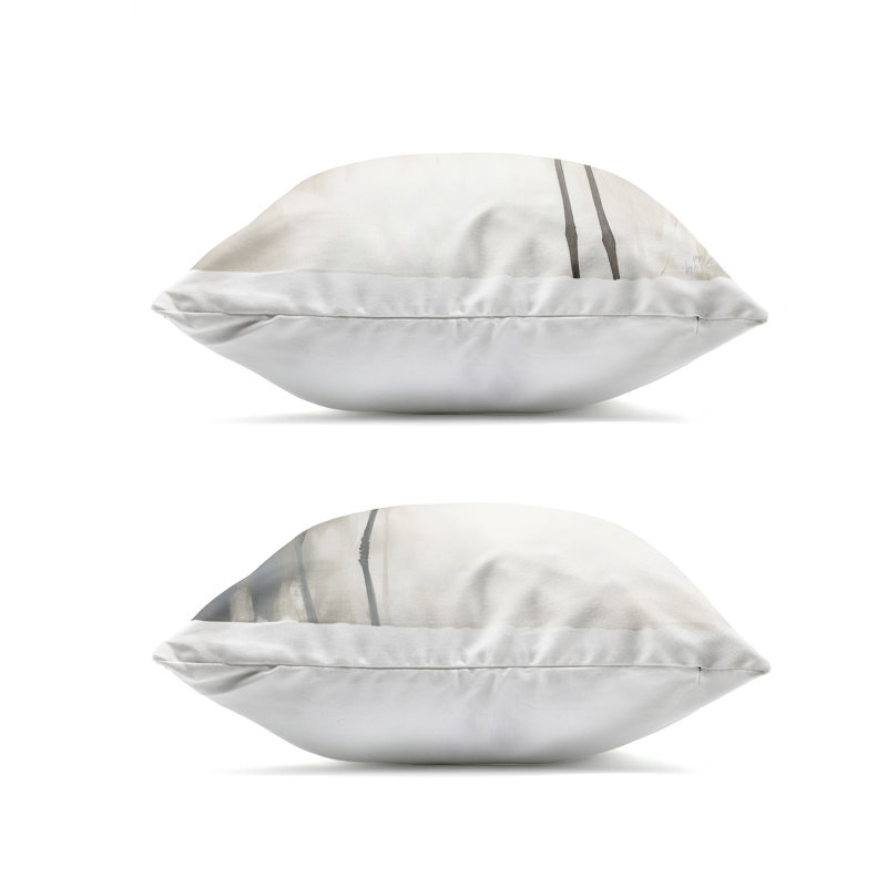 Heron Feathers Over Water 2 Piece Outdoor Printed Pillow Set design by Mona Grace, White Heron