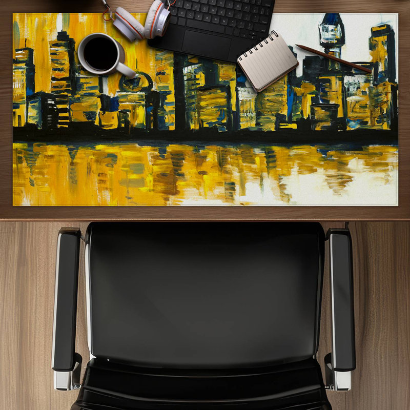 Yellow city - 15.75"x31.50" Desk mat