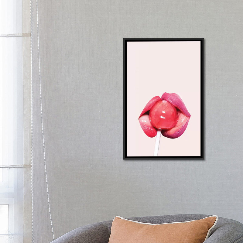 «Lollipop», impression sur toile, H 26 po x l 18 po x P 1,5 po, Toile avec cadre noir, Pas de tapis