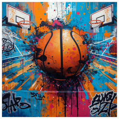 Coussins Graffiti Basketball Court