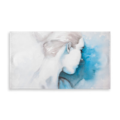 Blue Romantic Figurative Tablecloth | Watercolor Girl Design