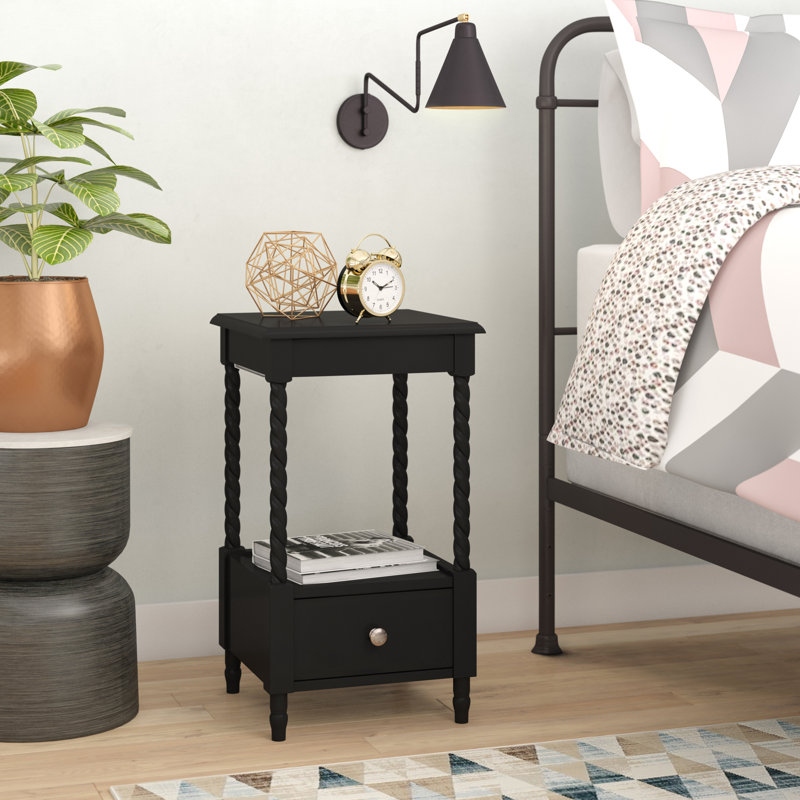 Falcone 15.75'' W Nightstand, Black