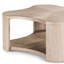Laci 42 po Table basse carrée en chêne avec tablette ouverte et conception festonnée