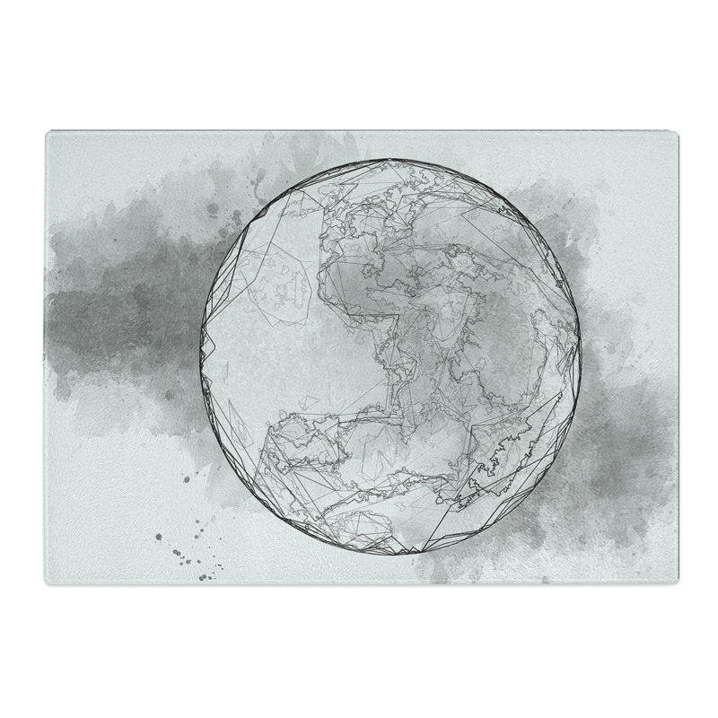 Tempered Glass the Beauty of the Moon Chopping Board, 20 cm x 28.5 cm