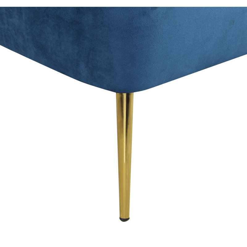 Chaise d'appoint capitonnée 28 po, Velours bleu