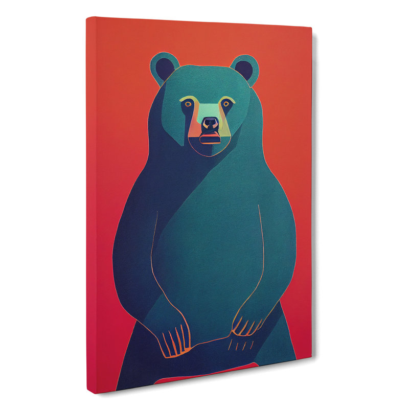Sitting Bear Abstract - Wrapped Canvas, 60cm H x 40cm W x 3cm D