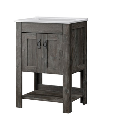 Meuble-lavabo simple avec plateau en porcelaine 26,75 po Belle