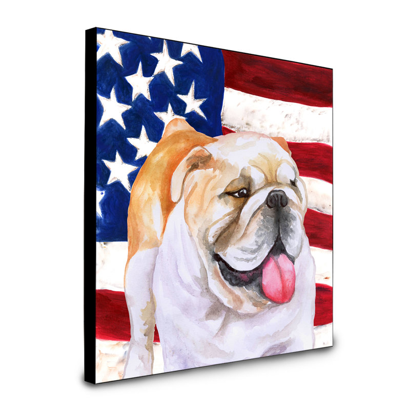 Panneau mural patriotique art Double Down, Bouledogue anglais