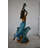 Mermaid W Three Dolphins Fountain Enameled Bronze Statue Size: 34" X 41" X 83"H