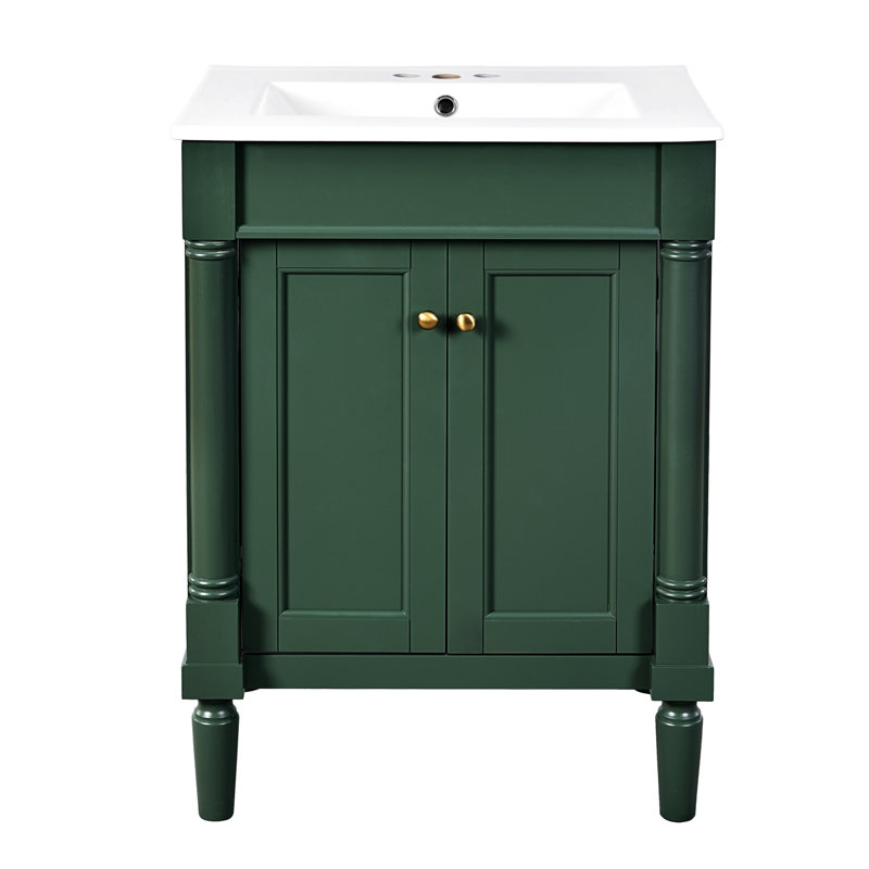 Rangement de salle de bain moderne avec portes fonctionnelles, capacité de meuble-lavabo de 24 po