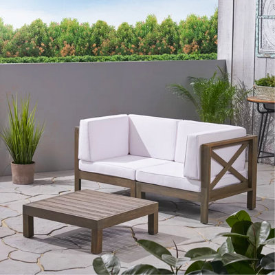 X-Back - Causeuse modulaire 2 places avec table basse, blanc