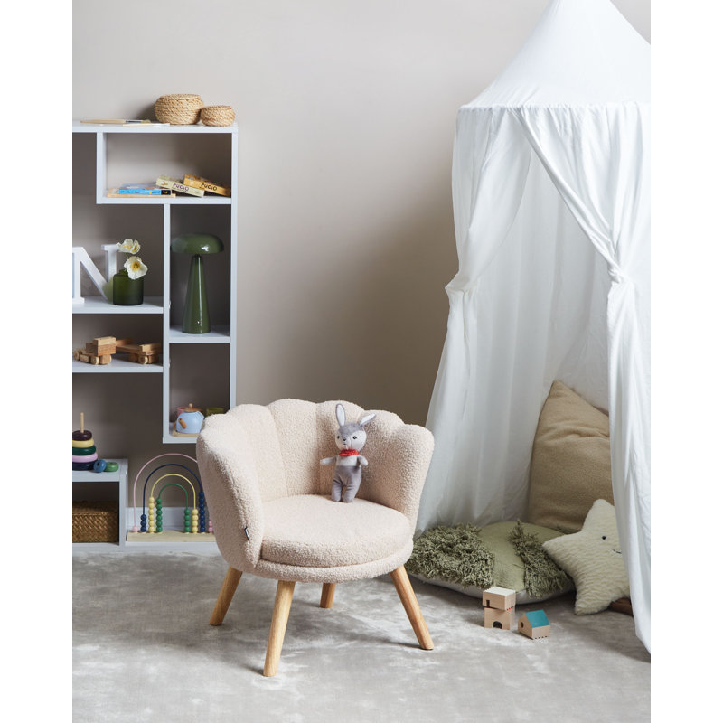 Kids Boucle Armchair Pastel HALBY, Beige