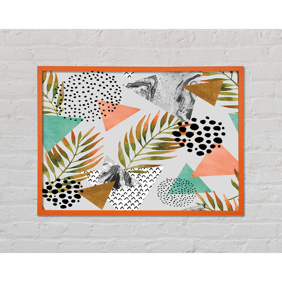 Mix Mid Century Plants And Patterns - Einzelne Bilderrahmen Kunstdrucke