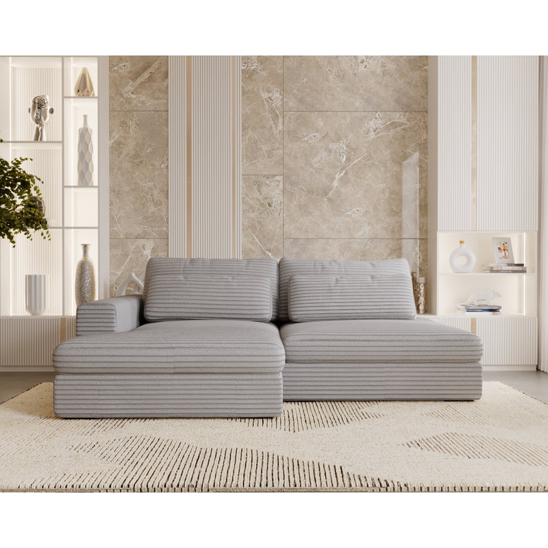 Teirra 2 Seater Sofa Bed, Light Grey, Left Hand Facing