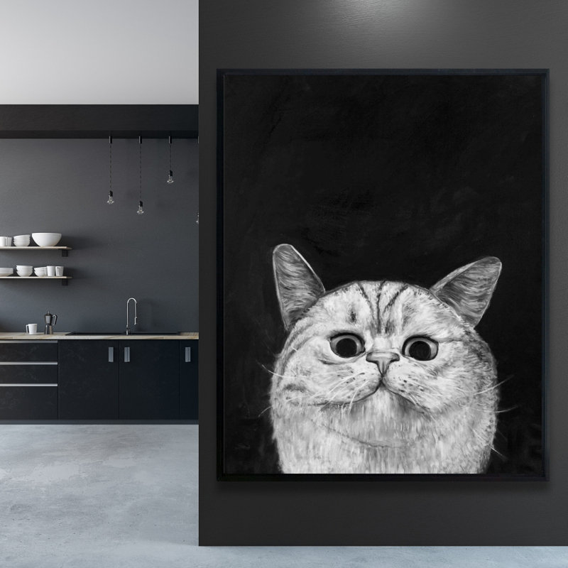 Watching Cat Print On Canvas