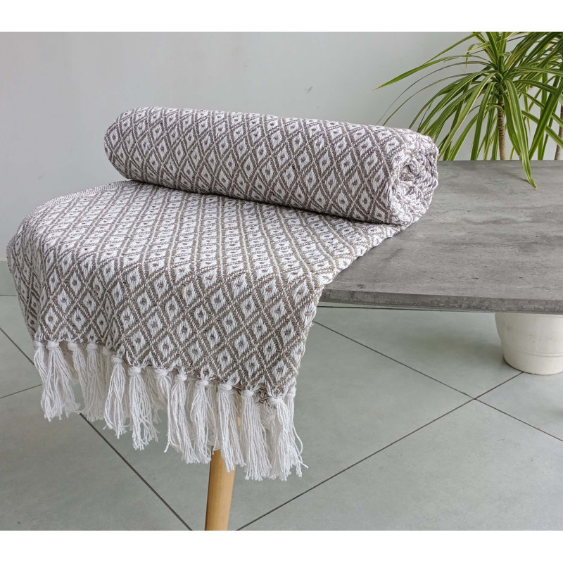 Cimino Machine Woven Throw Blanket, W228 x L254cm, Charcoal