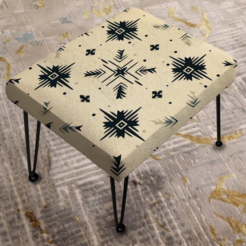 Neutral Nomad Ii Boho Pattern - Geometric Rectangle Ottoman