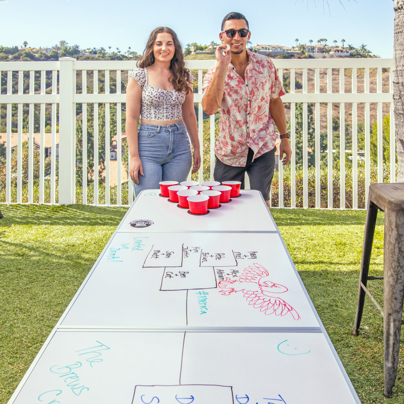 GoPong 8-Foot Customizable Dry-Erase Beer Pong Set