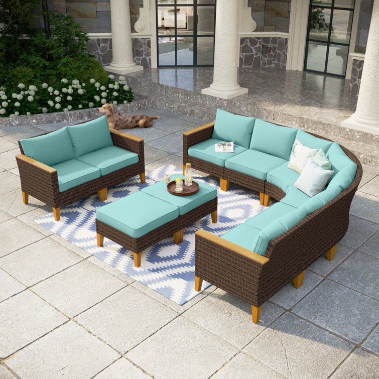 Ensemble de conversation modulaire avec coussins 9 pièces Argyri