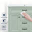 Meuble-lavabo de 91 cm avec lavabo en céramique, meuble de salle de bain autoportant, tiroir supérieur rabattable, portes à fermeture amortie, 2 tiroirs de rangement, vert sauge-1448699784-1448699785